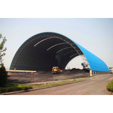 Estructura del marco de la rejilla del espacio para el cobertizo del almacenaje del carbón con el tejado del arco